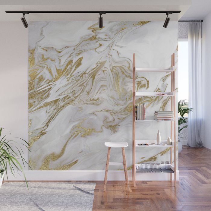 Liquid gold marble II Wall Mural Gallery Image 1
