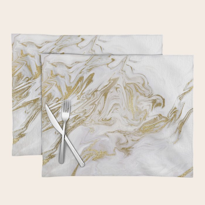 Liquid gold marble II Placemat Gallery Image 1