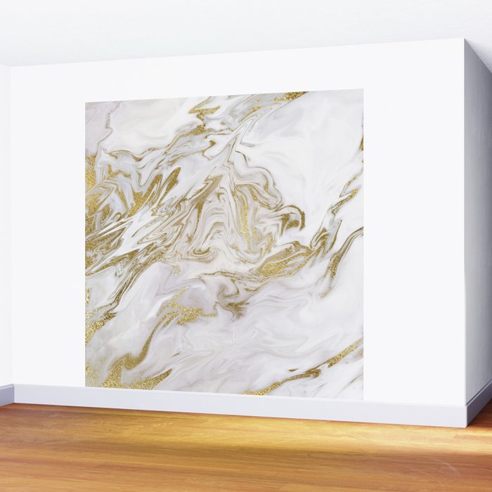 Liquid gold marble II Wall Mural Gallery Image 2