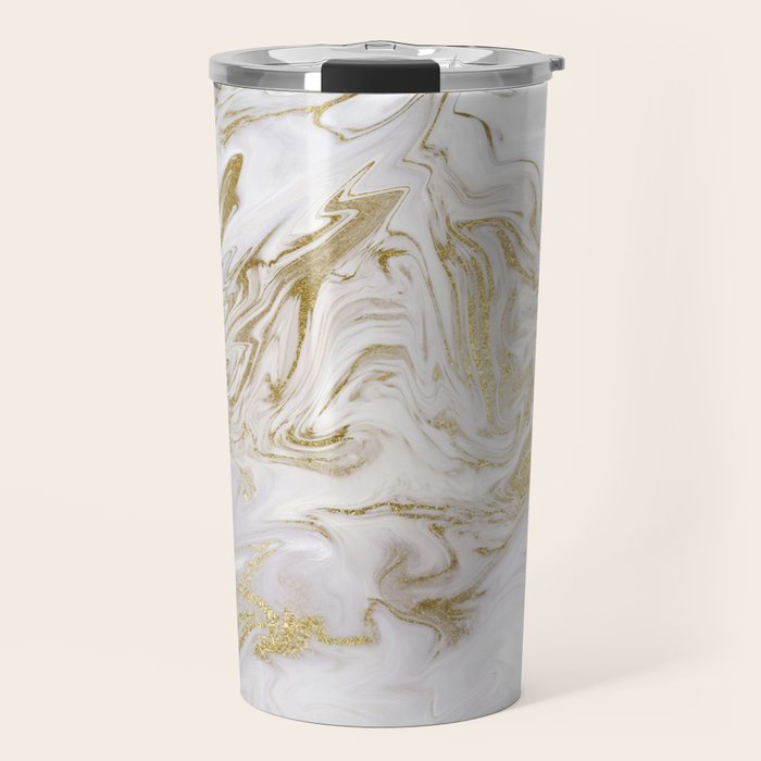 Liquid gold marble II Travel Mug Gallery Image 1