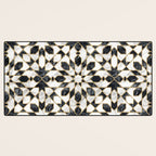 Black and white marble Moroccan mosaic Desk Mat Gallery Image 3