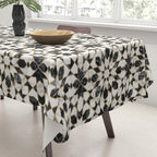 Black and white marble Moroccan mosaic Tablecloth Gallery Image 3