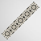 Black and white marble Moroccan mosaic Table Runner Gallery Image 3