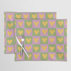 Checker yellow hearts Placemat Gallery Image 1