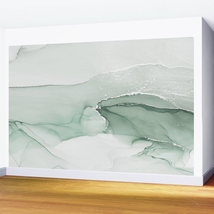 Abstract Sage Green Art Print By LandSartprints Wall Mural Gallery Image 2