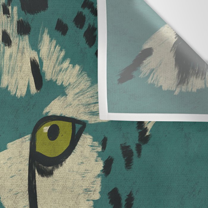 Majestic Cheetah - Bold Wildcat Design with Teal Background Wall Tapestry Gallery Image 3