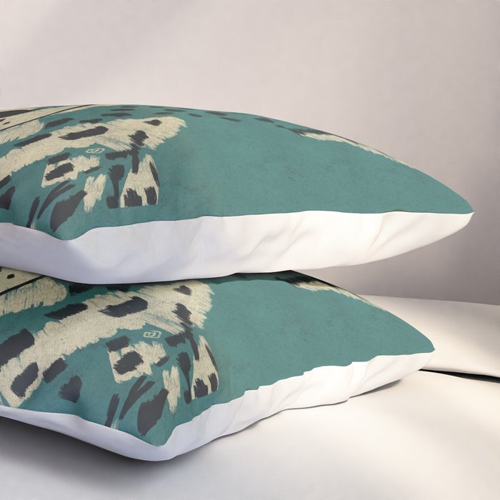 Majestic Cheetah - Bold Wildcat Design with Teal Background Pillow Sham Gallery Image 3