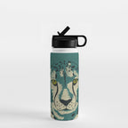 Majestic Cheetah - Bold Wildcat Design with Teal Background Water Bottle Gallery Image 1