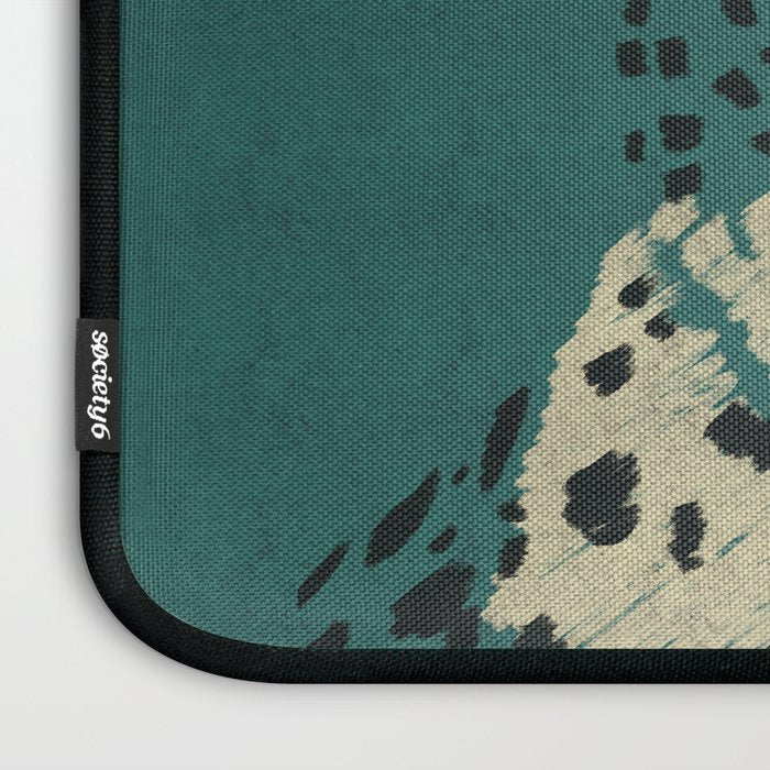Majestic Cheetah - Bold Wildcat Design with Teal Background Laptop Sleeve Gallery Image 3