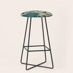 Majestic Cheetah - Bold Wildcat Design with Teal Background Stool Gallery Image 1