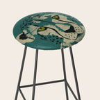 Majestic Cheetah - Bold Wildcat Design with Teal Background Stool Gallery Image 2