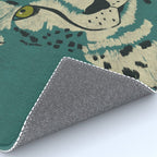 Majestic Cheetah - Bold Wildcat Design with Teal Background Rug Gallery Image 4