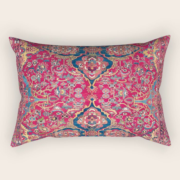 Bakhtiari West Persian Rug Print Rectangular Pillow Gallery Image 2