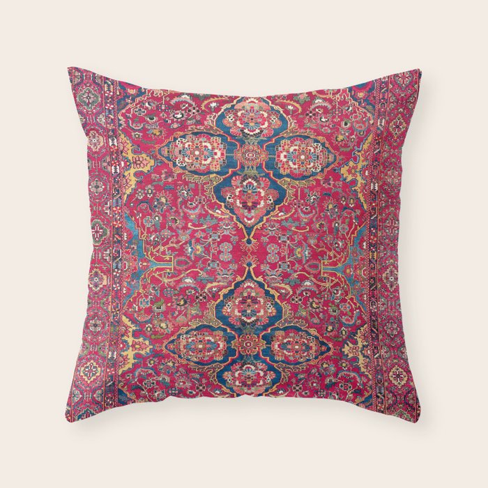 Bakhtiari West Persian Rug Print Throw Pillow Gallery Image 1