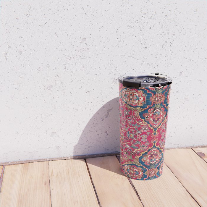 Bakhtiari West Persian Rug Print Travel Mug Gallery Image 4