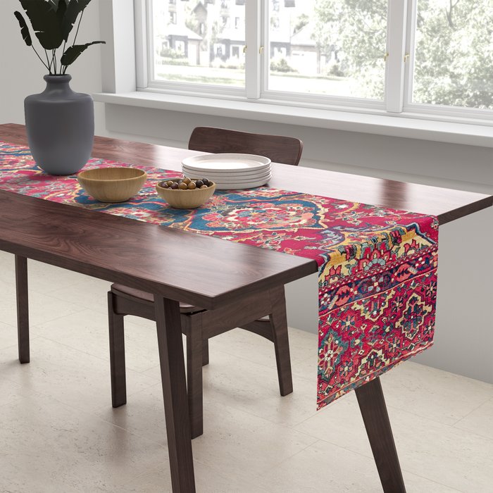 Bakhtiari West Persian Rug Print Table Runner Gallery Image 2
