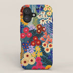 Flower Meadow Pink Yellow Orange Teal Blue Pattern iPhone Case Gallery Image 1