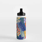 Flower Meadow Pink Yellow Orange Teal Blue Pattern Water Bottle Gallery Image 2