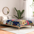 Flower Meadow Pink Yellow Orange Teal Blue Pattern Comforter Gallery Image 2