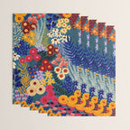 Flower Meadow Pink Yellow Orange Teal Blue Pattern Wrapping Paper Gallery Image 3