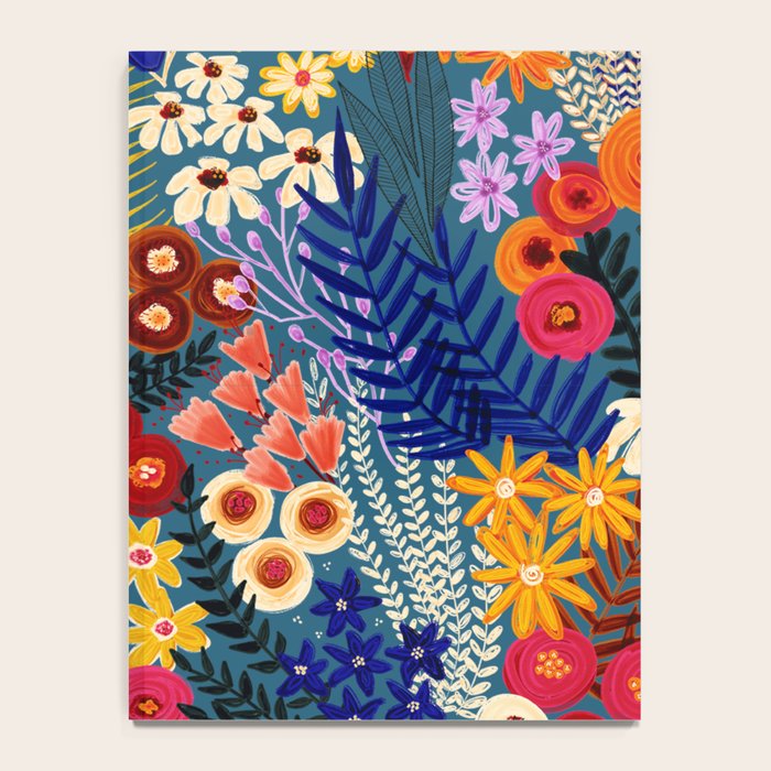 Flower Meadow Pink Yellow Orange Teal Blue Pattern Notebook Gallery Image 4