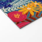 Flower Meadow Pink Yellow Orange Teal Blue Pattern Welcome Mat Gallery Image 2
