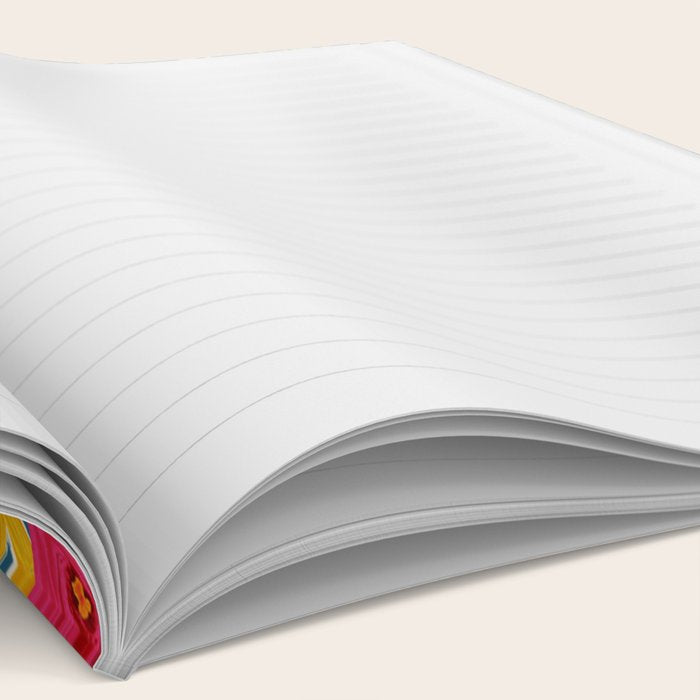 Flower Meadow Pink Yellow Orange Teal Blue Pattern Notebook Gallery Image 2