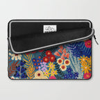 Flower Meadow Pink Yellow Orange Teal Blue Pattern Laptop Sleeve Gallery Image 2