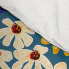 Flower Meadow Pink Yellow Orange Teal Blue Pattern Comforter Gallery Image 4