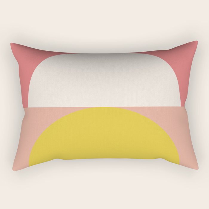 Mid Mod Geometry Abstract 1/2 - Peach Fuzz Rectangular Pillow Gallery Image 1