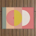Mid Mod Geometry Abstract 1/2 - Peach Fuzz Outdoor Rug Gallery Image 1