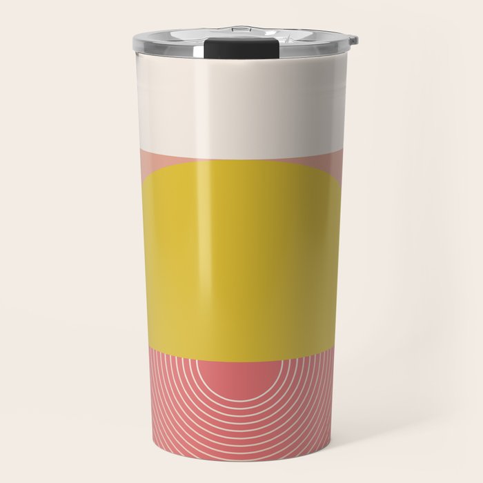 Mid Mod Geometry Abstract 1/2 - Peach Fuzz Travel Mug Gallery Image 1