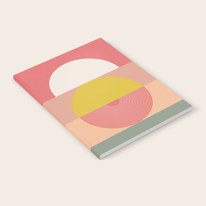 Mid Mod Geometry Abstract 1/2 - Peach Fuzz Notebook Gallery Image 2