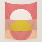 Mid Mod Geometry Abstract 1/2 - Peach Fuzz Wall Tapestry Gallery Image 4