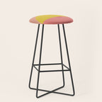 Mid Mod Geometry Abstract 1/2 - Peach Fuzz Stool Gallery Image 1