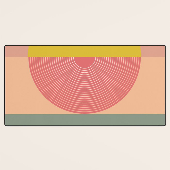 Mid Mod Geometry Abstract 1/2 - Peach Fuzz Desk Mat Gallery Image 3
