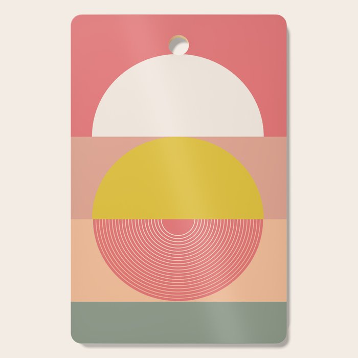 Mid Mod Geometry Abstract 1/2 - Peach Fuzz Cutting Board Gallery Image 1