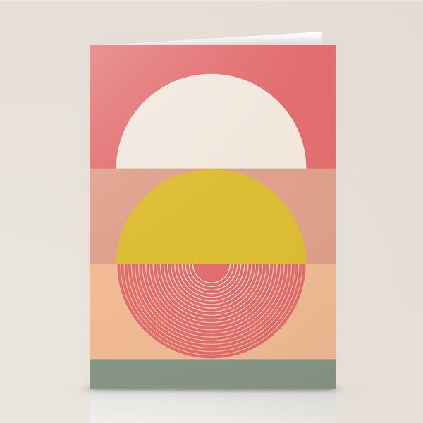 Mid Mod Geometry Abstract 1/2 - Peach Fuzz Stationery Card Gallery Image 1