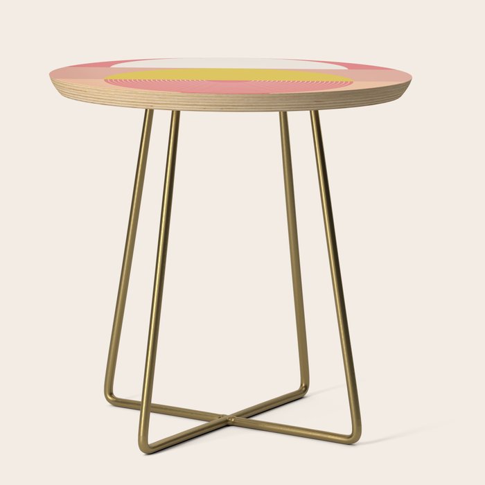 Mid Mod Geometry Abstract 1/2 - Peach Fuzz Side Table Gallery Image 1