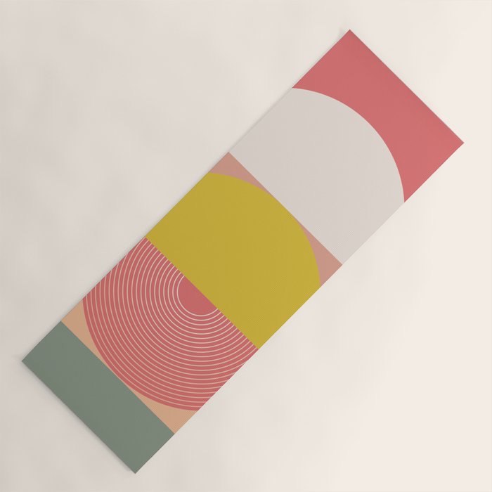 Mid Mod Geometry Abstract 1/2 - Peach Fuzz Yoga Mat Gallery Image 1