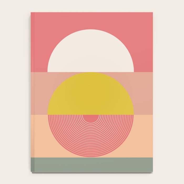Mid Mod Geometry Abstract 1/2 - Peach Fuzz Notebook Gallery Image 4