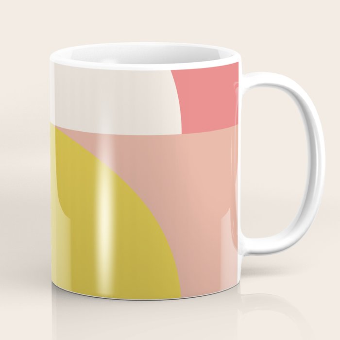 Mid Mod Geometry Abstract 1/2 - Peach Fuzz Coffee Mug Gallery Image 1