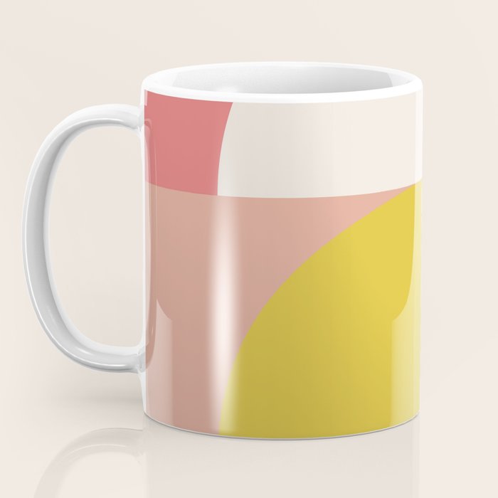 Mid Mod Geometry Abstract 1/2 - Peach Fuzz Coffee Mug Gallery Image 3