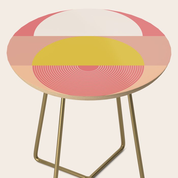 Mid Mod Geometry Abstract 1/2 - Peach Fuzz Side Table Gallery Image 2