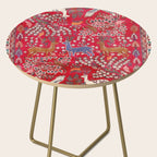 Floral Persian Rug Print With Birds And Animals Side Table Gallery Image 2