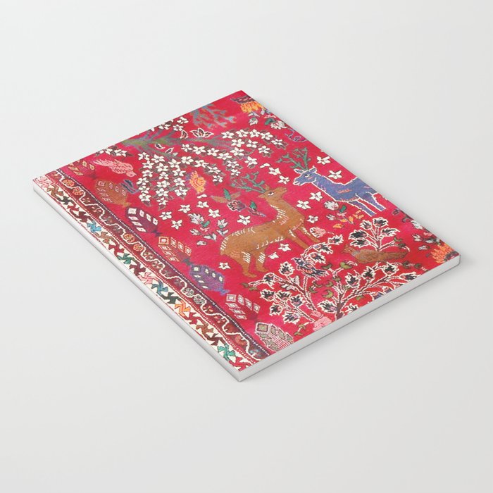 Floral Persian Rug Print With Birds And Animals Notebook Gallery Image 3