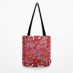 Floral Persian Rug Print With Birds And Animals Tote Bag Gallery Image 2