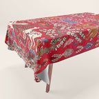 Floral Persian Rug Print With Birds And Animals Tablecloth Gallery Image 1