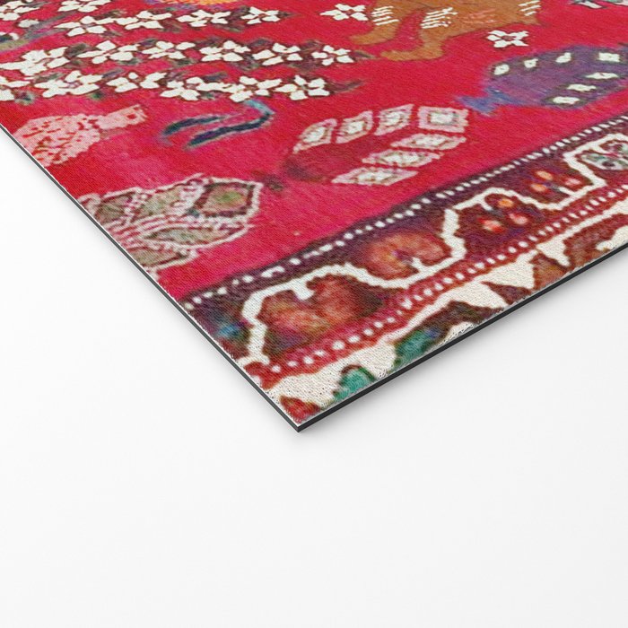 Floral Persian Rug Print With Birds And Animals Welcome Mat Gallery Image 2