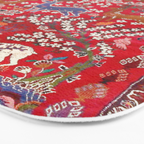 Floral Persian Rug Print With Birds And Animals Bath Mat Gallery Image 3